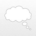 Think bubble isolated. Trendy think bubble in flat style. Modern template for social network and label. Creative thought balloon.