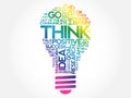 THINK bulb word cloud collage Royalty Free Stock Photo