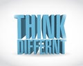 Think different 3d text illustration design Royalty Free Stock Photo