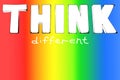 Think different, think outside box, stand out from crowd, outstanding concept, creative idea design, motivation quote, inspiration