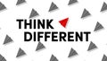 Think differently. Business metaphor with paper planes. Vector