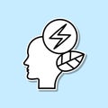 Think, ecology, energy sticker icon. Simple thin line, outline vector of Creative thinking icons for ui and ux, website or mobile Royalty Free Stock Photo