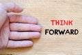 Think forward text concept Royalty Free Stock Photo