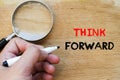 Think forward text concept Royalty Free Stock Photo