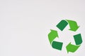 Think about future. Isolated recycle symbol at white background