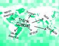 Think Global Shows Thinking Globalise And Globally