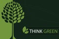 Think green concept background - vector