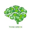 Think green concept. Abstract silhouette with circles. Royalty Free Stock Photo