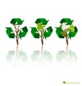 Think green, Ecology concept. Tree with Recycle symbol, vector I Royalty Free Stock Photo