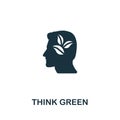 Think Green icon. Monochrome simple Sustainability icon for templates, web design and infographics