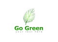 Think Green Logo design illustration, Save Nature, Ecology Concept, such a green logo Royalty Free Stock Photo