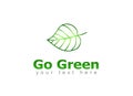 Think Green Logo design illustration, Save Nature, Ecology Concept, such a green logo Royalty Free Stock Photo