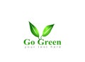 Think Green Logo design illustration, Save Nature, Ecology Concept, such a green logo Royalty Free Stock Photo