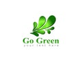 Think Green Logo design illustration, Save Nature, Ecology Concept, such a green logo Royalty Free Stock Photo