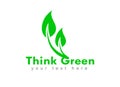Think Green Logo design illustration, Save Nature, Ecology Concept, such a green logo Royalty Free Stock Photo