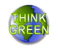 Think Green Planet Earth Icon Royalty Free Stock Photo