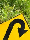 Think green - U-turn roadsign in lush vegetation