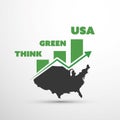 Think Green USA! - Eco Vector Concept Design Royalty Free Stock Photo