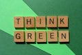 Think Green, words as banner headline