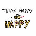 Think happy be happy vector illustration