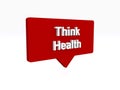 think health speech ballon on white Royalty Free Stock Photo