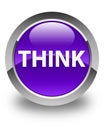 Think glossy purple round button Royalty Free Stock Photo