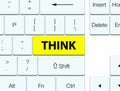 Think yellow keyboard button Royalty Free Stock Photo