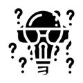 think light bulb glyph icon vector illustration