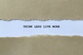 think less live more on white paper Royalty Free Stock Photo