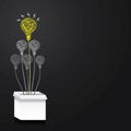 Think out of the box concept or bulb or new idea out of the box concept Royalty Free Stock Photo