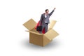 Think out of box concept with businessman Royalty Free Stock Photo