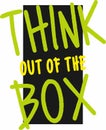 Think out of the box. Inspiring creative motivation quote. Royalty Free Stock Photo