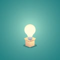 Think outside the box business concept vector background with lightbulb. Creativity and creative solutions abstract Royalty Free Stock Photo