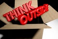 Think outside the box concept