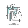 Think Outside the Box Concept , Imagination, Smart Solution, Creativity and Brainstorm Royalty Free Stock Photo