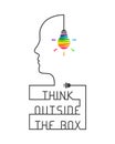 Think outside the box concept with saying Royalty Free Stock Photo