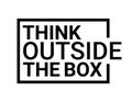 Think outside box concept vector business positive out quote motivation title. Creative think outside box design Royalty Free Stock Photo