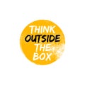 Think outside box concept vector business positive out quote motivation title. Creative think outside box design Royalty Free Stock Photo