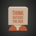 Think outside the box head Royalty Free Stock Photo