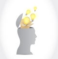 Think outside the box head concept. illustration Royalty Free Stock Photo