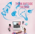 Think Outside The Box Ideas Creativity Imagination Concept Royalty Free Stock Photo