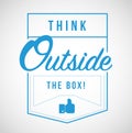 think outside the box modern stamp message Royalty Free Stock Photo