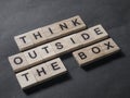 Think Outside The Box, Motivational Words Quotes Concept Royalty Free Stock Photo