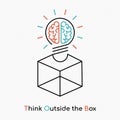 Think outside the box on new business idea concept Royalty Free Stock Photo