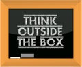 Think outside the box title blackboard