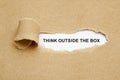 Think Outside The Box Torn Paper Royalty Free Stock Photo