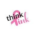 Think Pink handwritten lettering