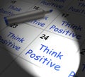 Think Positive Calendar Displays Optimism And Good Attitude