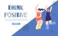 Think Positive Landing Page in Geometric Design