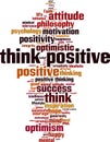 Think positive word cloud Royalty Free Stock Photo